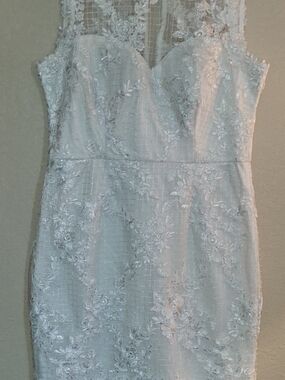Soieblu White Sheath Lace Wedding Dress